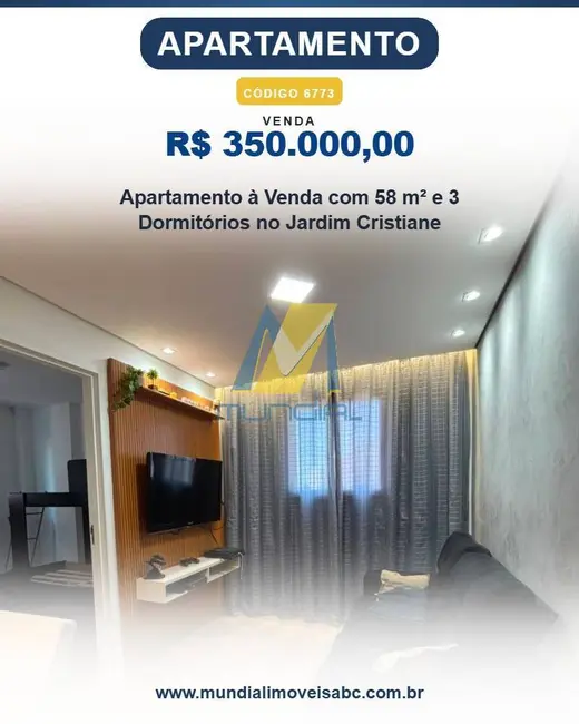 Apartamento com 3 quartos à venda, 58m2 em Jardim Cristiane, Santo Andre - SP - imagem 1 Foto 1 de Apartamento com 3 quartos à venda, 58m2 em Jardim Cristiane, Santo Andre - SP