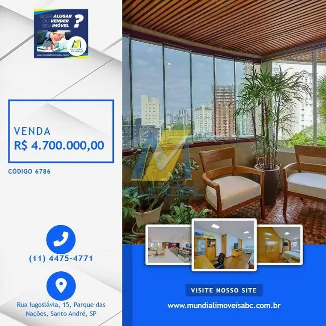 Foto 1 de Apartamento com 4 quartos à venda, 362m2 em Jardim, Santo Andre - SP