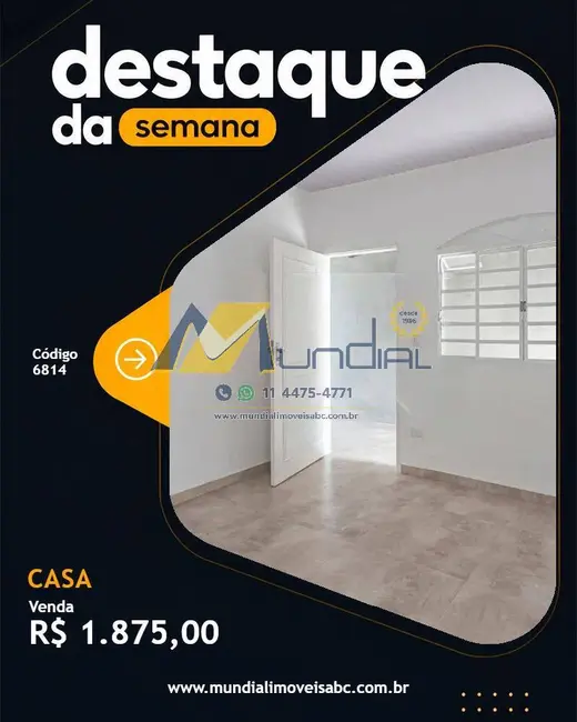 Foto 1 de Casa com 2 quartos à venda, 50m2 em Cidade São Jorge, Santo Andre - SP