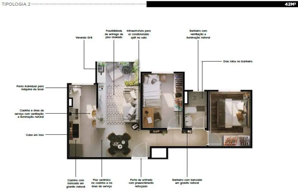 Apartamento com 2 quartos à venda, 45m2 em Santa Maria, Santo Andre - SP - imagem 3 Foto 3 de Apartamento com 2 quartos à venda, 45m2 em Santa Maria, Santo Andre - SP