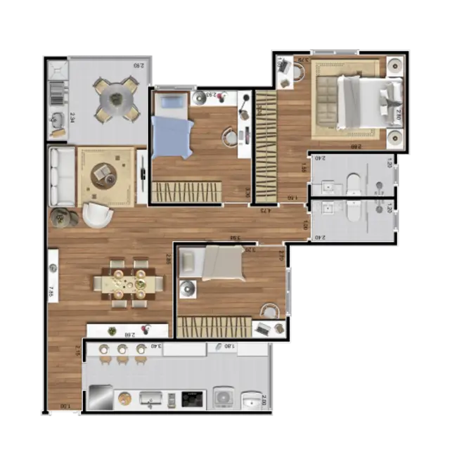 Foto 9 de Apartamento com 3 quartos à venda, 91m2 em Santo Antônio, Sao Caetano Do Sul - SP