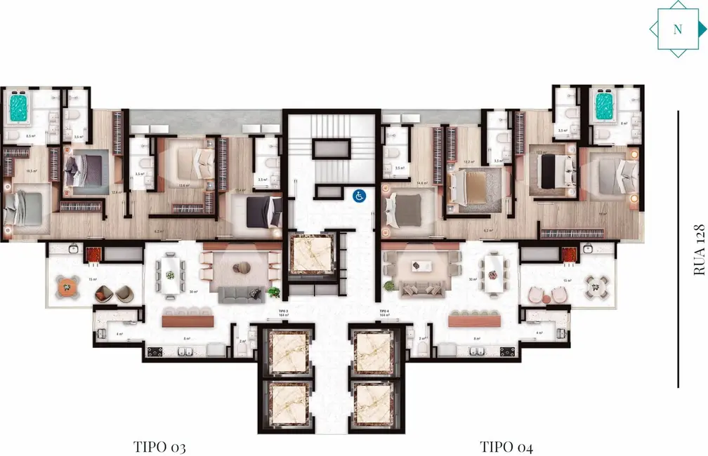 Apartamento com 4 quartos à venda, 164m2 em Centro, Itapema - SC - imagem 7 Foto 7 de Apartamento com 4 quartos à venda, 164m2 em Centro, Itapema - SC