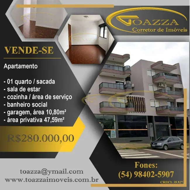 Foto 1 de Apartamento com 1 quarto à venda, 56m2 em Centro, Sarandi - RS
