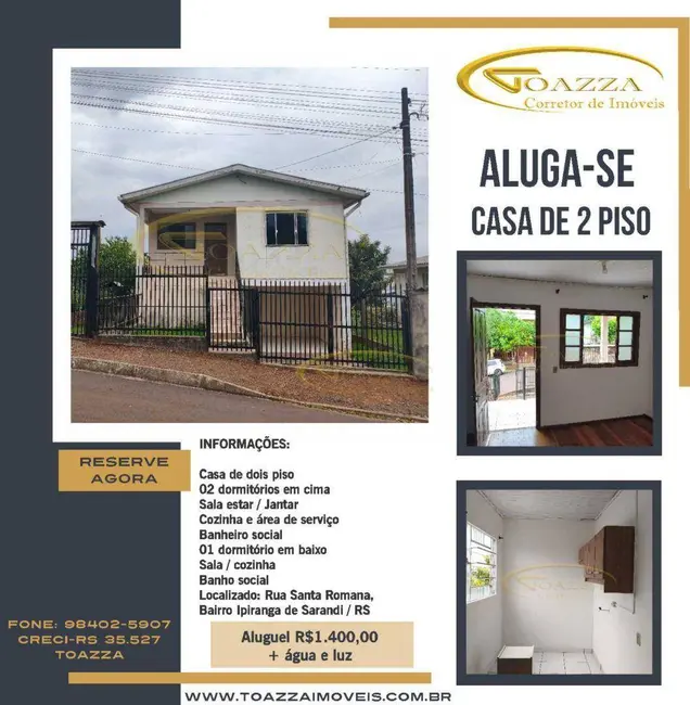 Casa com 3 quartos para alugar, 135m2 em Sarandi - RS - imagem 1 Foto 1 de Casa com 3 quartos para alugar, 135m2 em Sarandi - RS