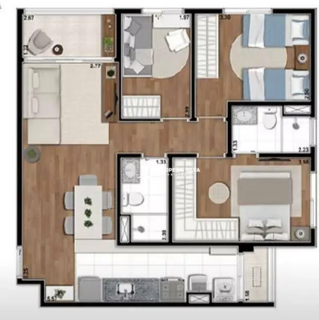 Foto 7 de Apartamento com 3 quartos à venda, 71m2 em Santo Amaro, São Paulo - SP