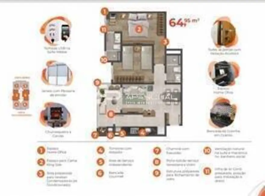 Foto 8 de Apartamento com 2 quartos à venda, 66m2 em Sao Jose Dos Campos - SP