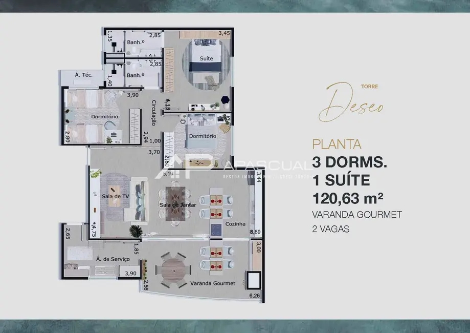 Apartamento com 3 quartos à venda, 121m2 em Indaiá, Caraguatatuba - SP - imagem 2 Foto 2 de Apartamento com 3 quartos à venda, 121m2 em Indaiá, Caraguatatuba - SP