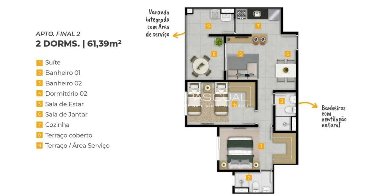 Foto 8 de Apartamento com 2 quartos à venda, 61m2 em Caraguatatuba - SP