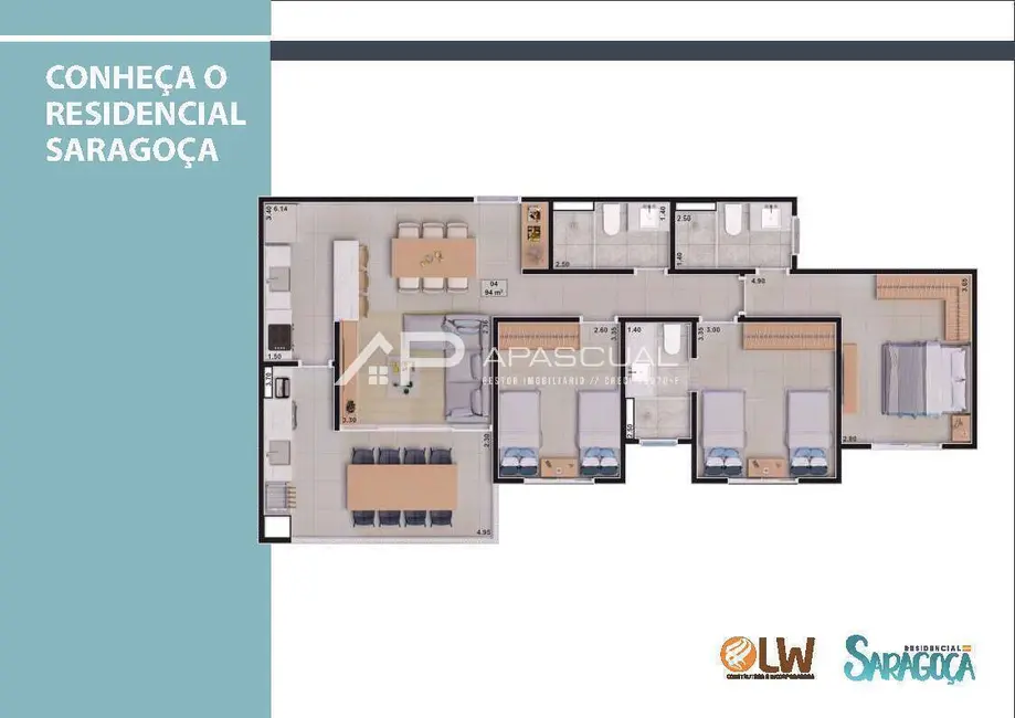 Foto 9 de Apartamento com 3 quartos à venda, 94m2 em Sumaré, Caraguatatuba - SP