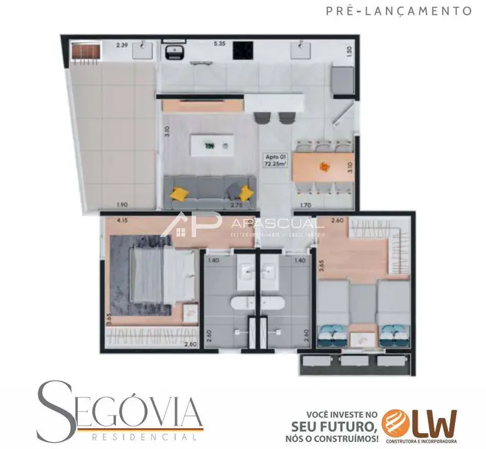 Foto 3 de Apartamento com 2 quartos à venda e para alugar, 72m2 em Indaiá, Caraguatatuba - SP