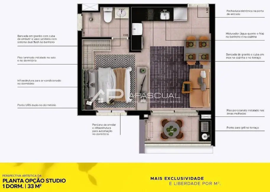 Apartamento com 1 quarto à venda, 34m2 em Sao Jose Dos Campos - SP - imagem 6 Foto 6 de Apartamento com 1 quarto à venda, 34m2 em Sao Jose Dos Campos - SP
