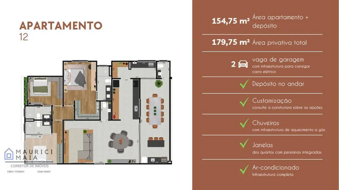 Foto 9 de Apartamento com 3 quartos à venda, 155m2 em Vila Gardênia, Atibaia - SP