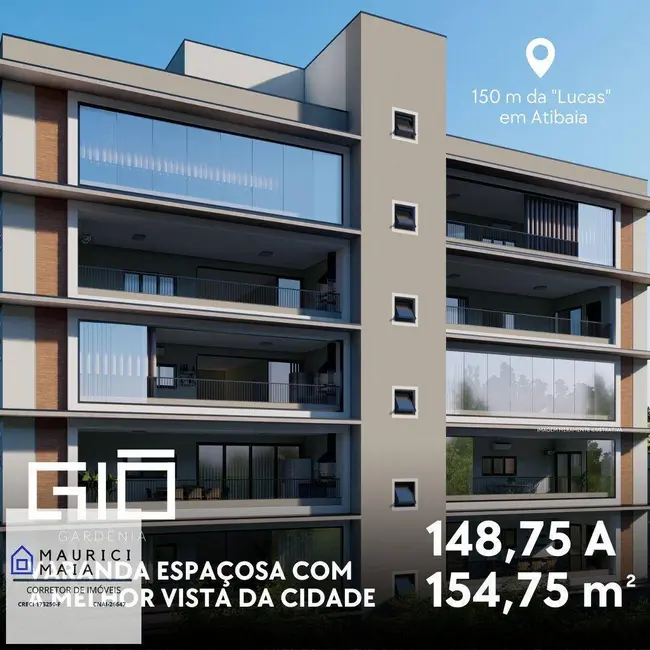 Foto 3 de Apartamento com 3 quartos à venda, 155m2 em Vila Gardênia, Atibaia - SP