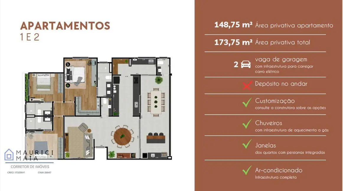 Foto 7 de Apartamento com 3 quartos à venda, 155m2 em Vila Gardênia, Atibaia - SP