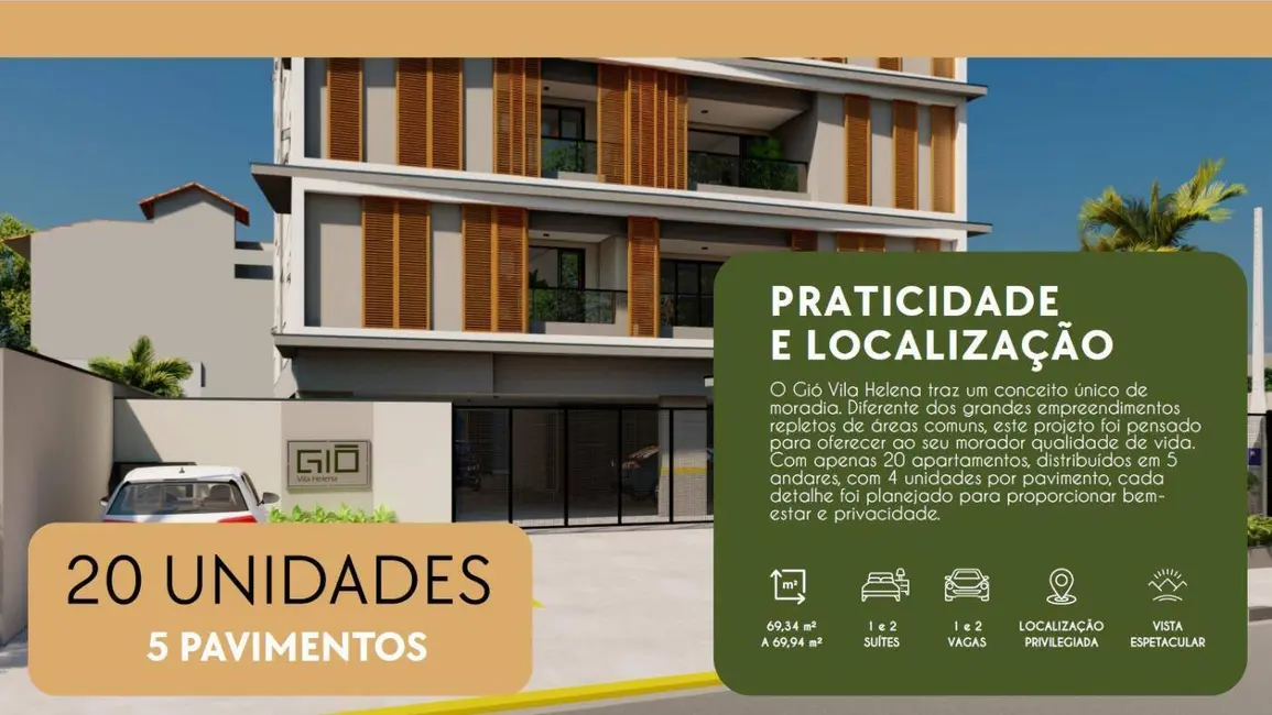 Foto 2 de Apartamento com 2 quartos à venda, 70m2 em Vila Helena, Atibaia - SP