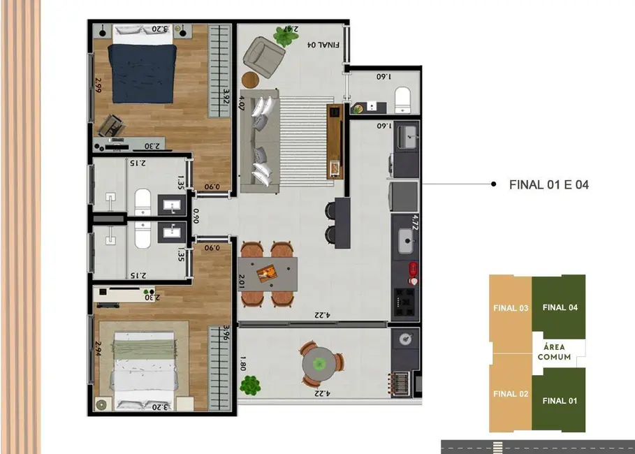 Foto 7 de Apartamento com 2 quartos à venda, 70m2 em Vila Helena, Atibaia - SP