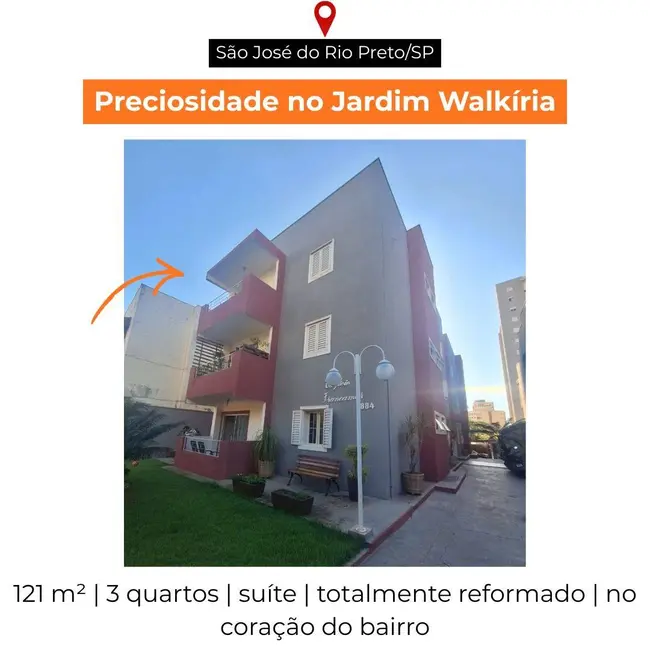 Foto 1 de Apartamento com 3 quartos à venda, 117m2 em Jardim Walkíria, Sao Jose Do Rio Preto - SP