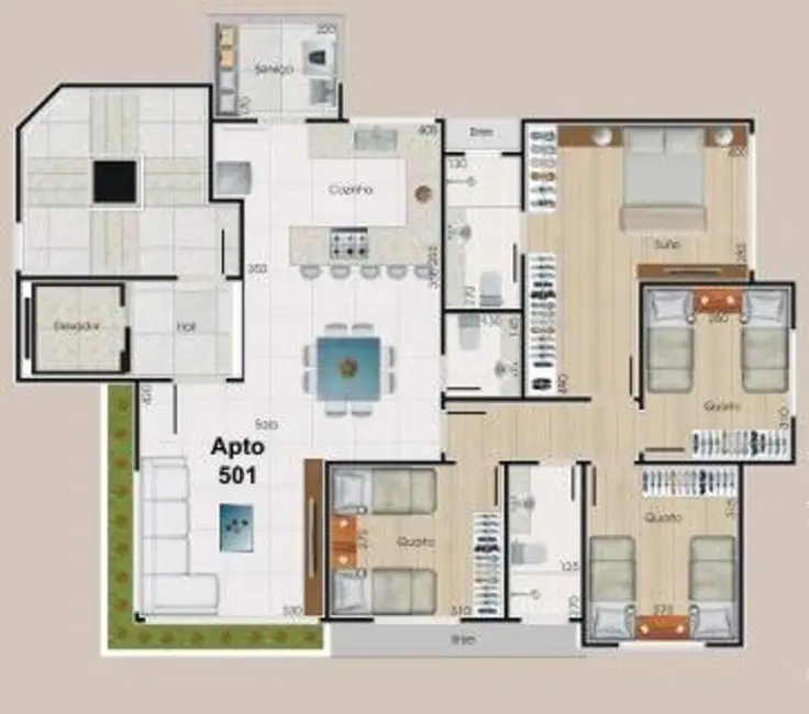 Apartamento com 4 quartos à venda, 104m2 em Jaraguá, Belo Horizonte - MG - imagem 4 Foto 4 de Apartamento com 4 quartos à venda, 104m2 em Jaraguá, Belo Horizonte - MG