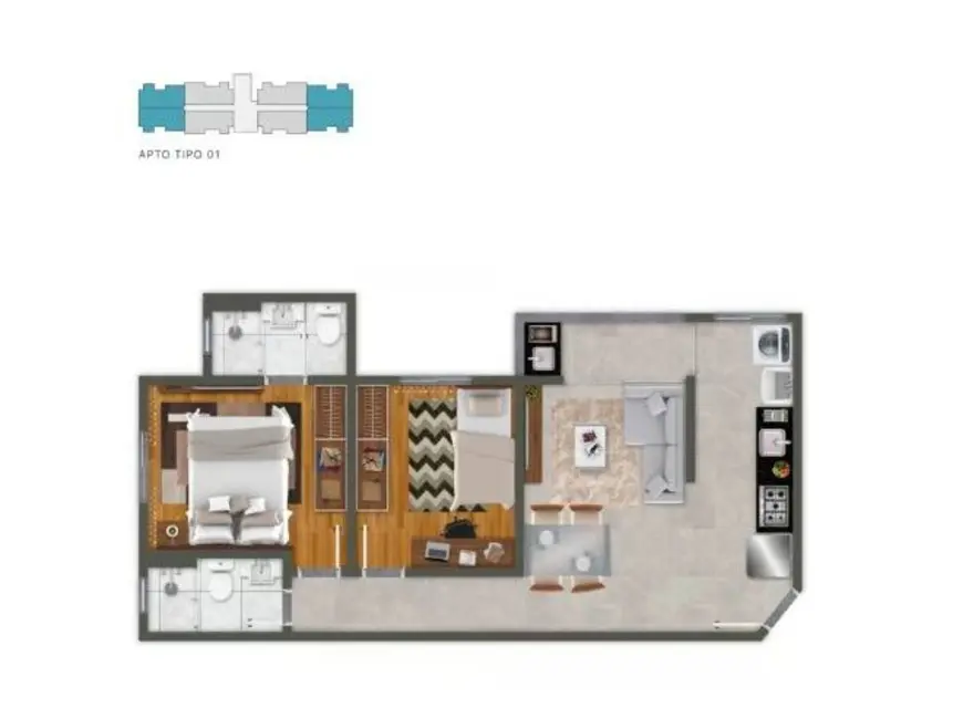 Apartamento com 2 quartos à venda, 54m2 em Fernão Dias, Belo Horizonte - MG - imagem 6 Foto 6 de Apartamento com 2 quartos à venda, 54m2 em Fernão Dias, Belo Horizonte - MG