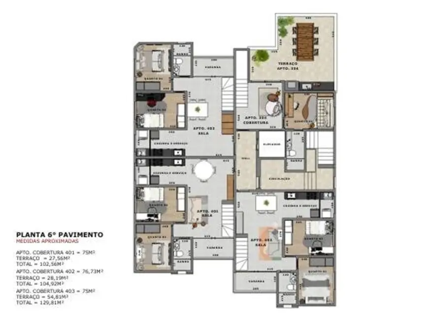 Foto 7 de Cobertura com 3 quartos à venda, 26m2 em Indaiá, Belo Horizonte - MG