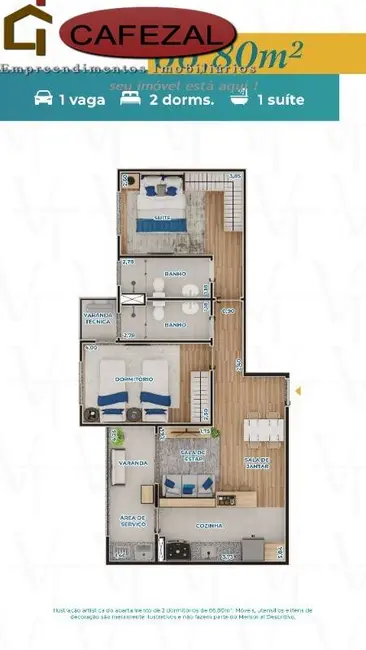 Apartamento com 2 quartos à venda, 66m2 em Itupeva - SP - imagem 8 Foto 8 de Apartamento com 2 quartos à venda, 66m2 em Itupeva - SP
