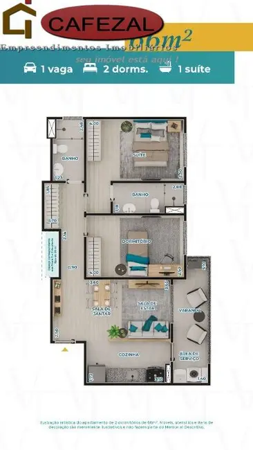 Apartamento com 2 quartos à venda, 66m2 em Itupeva - SP - imagem 7 Foto 7 de Apartamento com 2 quartos à venda, 66m2 em Itupeva - SP
