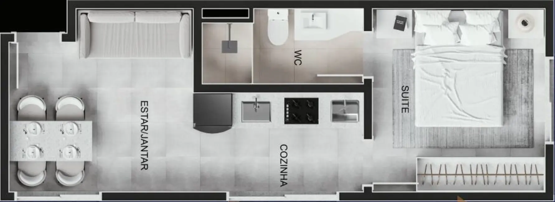 Apartamento com 1 quarto à venda, 32m2 em Centro, Pocos De Caldas - MG - imagem 3 Foto 3 de Apartamento com 1 quarto à venda, 32m2 em Centro, Pocos De Caldas - MG