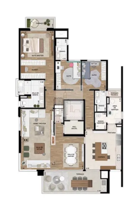 Foto 2 de Apartamento com 3 quartos à venda, 200m2 em Alphaville Empresarial, Barueri - SP