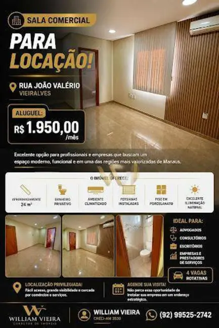 Foto 1 de Sala Comercial para alugar, 24m2 em Nossa Senhora das Graças, Manaus - AM