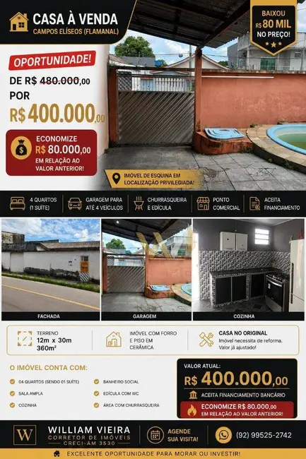 Casa com 4 quartos à venda, 360m2 em Planalto, Manaus - AM - imagem 1 Foto 1 de Casa com 4 quartos à venda, 360m2 em Planalto, Manaus - AM