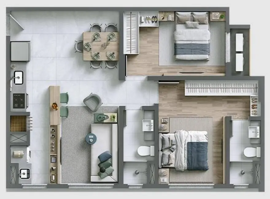 Foto 3 de Apartamento com 2 quartos à venda, 61m2 em São João, Itajai - SC