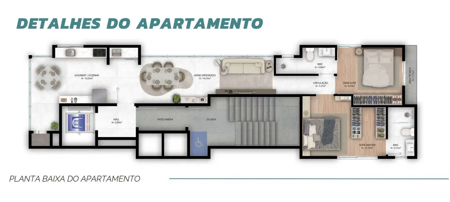 Foto 9 de Apartamento com 2 quartos à venda, 68m2 em Itapema - SC