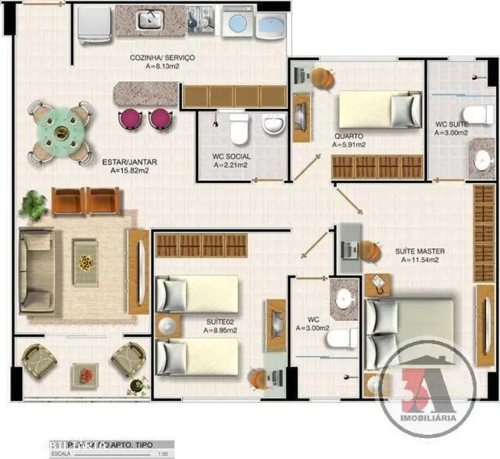 Foto 2 de Apartamento com 3 quartos à venda e para alugar, 72m2 em Agenor de Carvalho, Porto Velho - RO