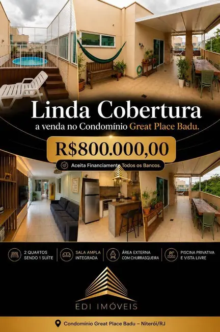 Foto 1 de Cobertura com 2 quartos à venda em Badu, Niteroi - RJ