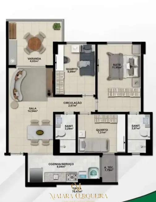 Apartamento com 3 quartos à venda, 70m2 em Imbuí, Salvador - BA - imagem 3 Foto 3 de Apartamento com 3 quartos à venda, 70m2 em Imbuí, Salvador - BA