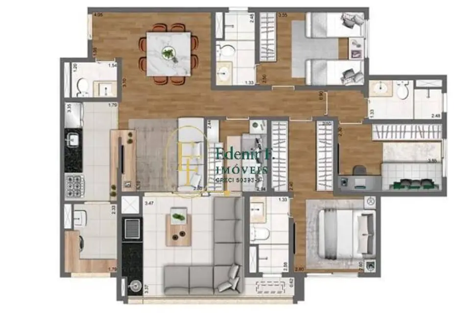 Apartamento com 4 quartos à venda, 109m2 em Mooca, São Paulo - SP - imagem 9 Foto 9 de Apartamento com 4 quartos à venda, 109m2 em Mooca, São Paulo - SP