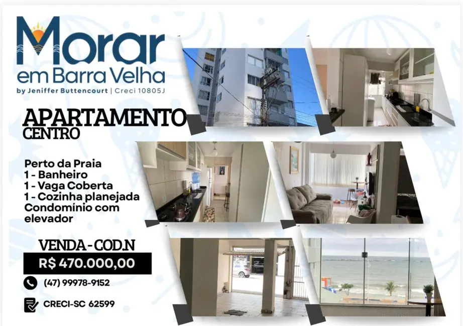Foto 1 de Apartamento com 1 quarto à venda, 59m2 em Centro, Barra Velha - SC