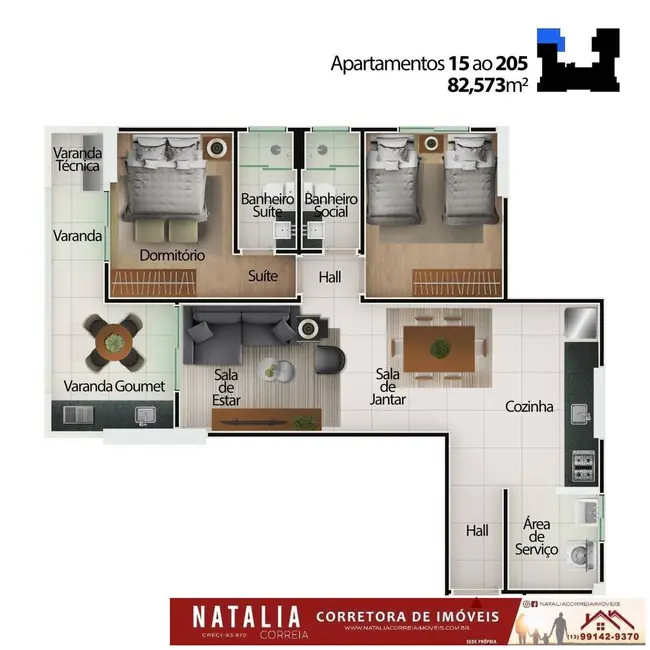 Foto 6 de Apartamento com 2 quartos à venda, 79m2 em Centro, Mongagua - SP
