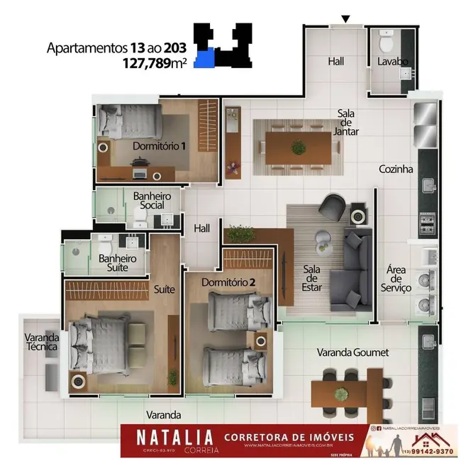 Foto 4 de Apartamento com 2 quartos à venda, 79m2 em Centro, Mongagua - SP