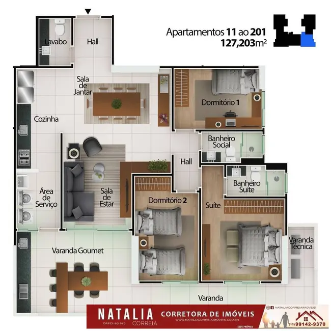 Foto 2 de Apartamento com 2 quartos à venda, 79m2 em Centro, Mongagua - SP