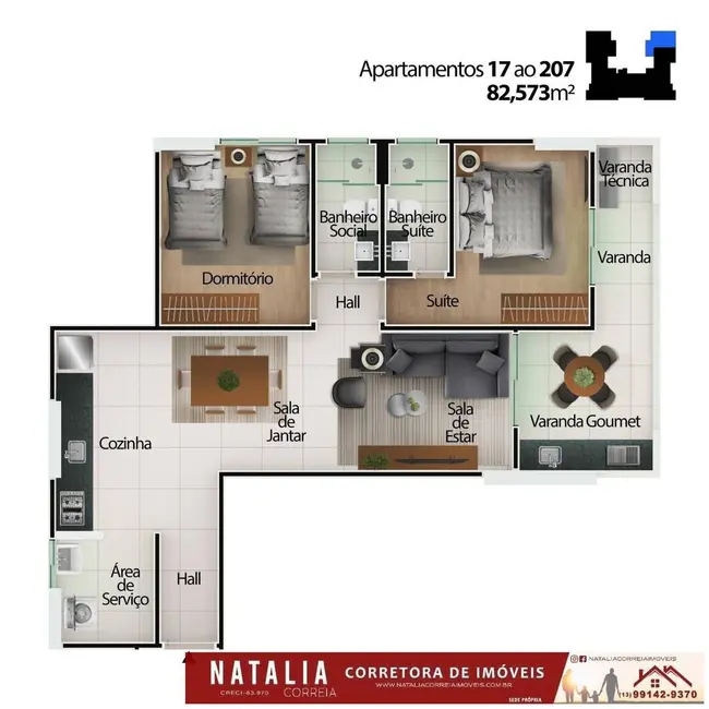 Foto 8 de Apartamento com 2 quartos à venda, 79m2 em Centro, Mongagua - SP