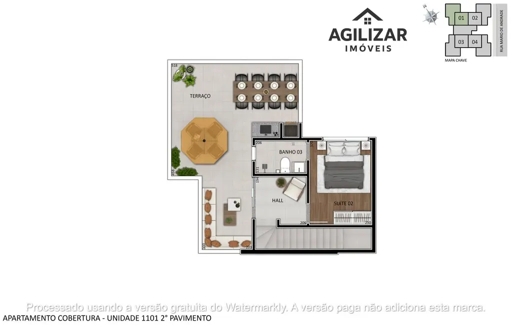 Foto 5 de Apartamento com 3 quartos à venda, 30m2 em Santa Branca, Belo Horizonte - MG