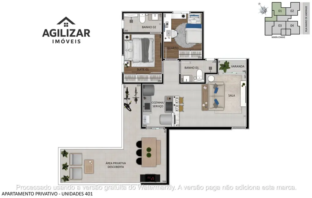 Foto 6 de Apartamento com 3 quartos à venda, 30m2 em Santa Branca, Belo Horizonte - MG