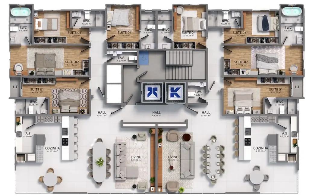 Foto 2 de Apartamento com 4 quartos à venda em Meia Praia, Itapema - SC