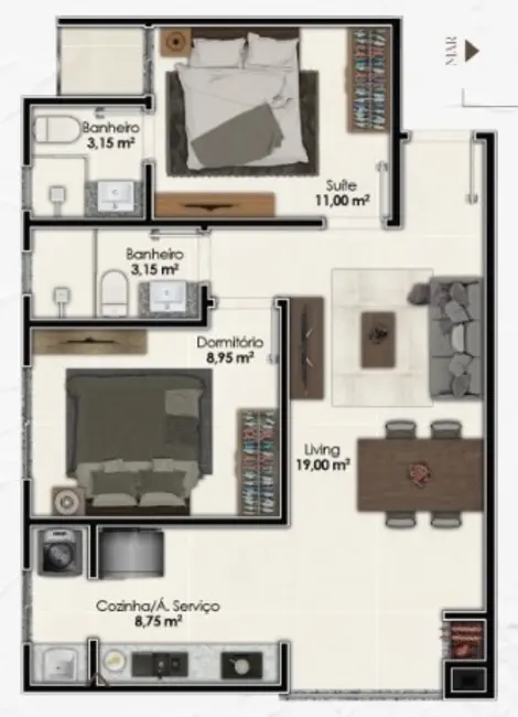 Foto 4 de Apartamento com 1 quarto à venda em Itapema - SC