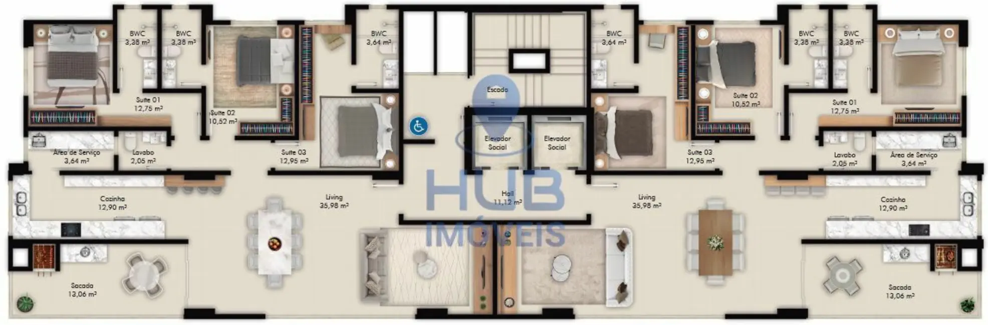 Foto 4 de Apartamento com 3 quartos à venda em Meia Praia, Itapema - SC