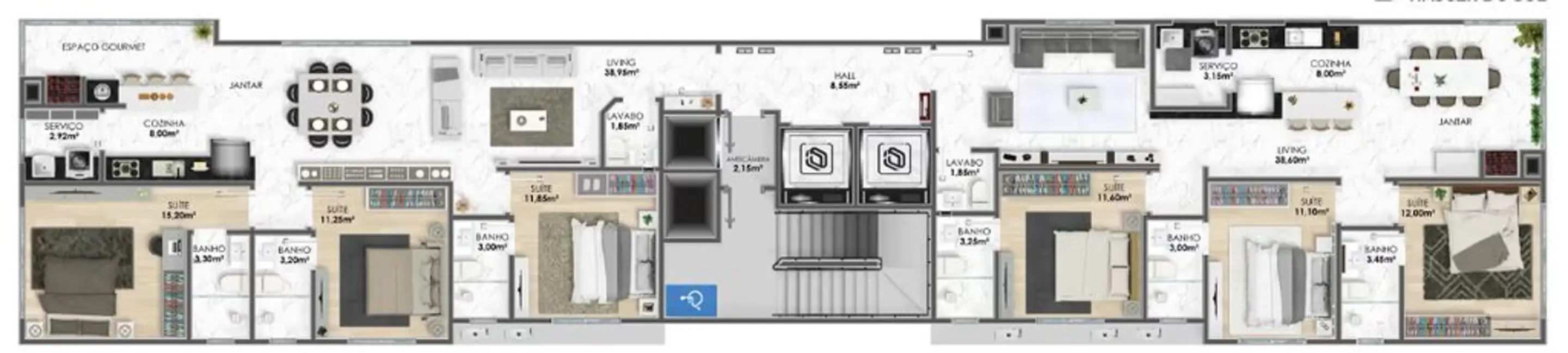 Foto 2 de Apartamento com 3 quartos à venda em Meia Praia, Itapema - SC