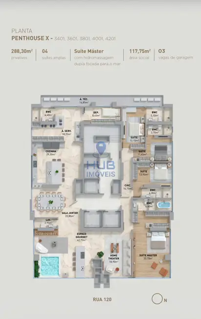 Foto 4 de Apartamento com 5 quartos à venda, 325m2 em Centro, Itapema - SC