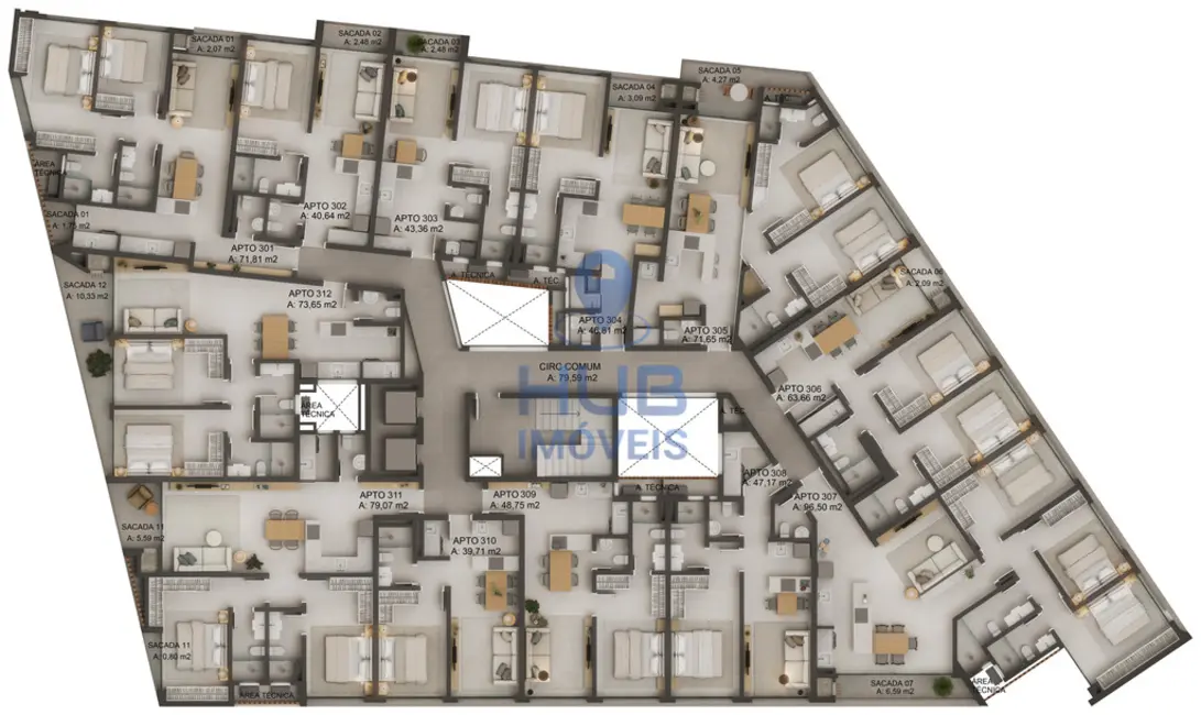 Foto 3 de Apartamento com 2 quartos à venda em Jurerê, Florianopolis - SC