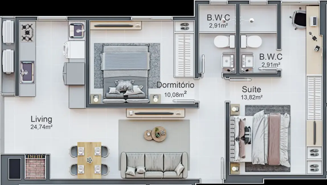 Foto 5 de Apartamento com 2 quartos à venda em Itapema - SC